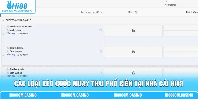 Các loại kèo cược Muay Thai phổ biến tại nhà cái Hi88