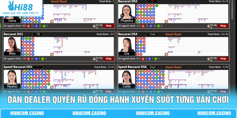 Dàn Dealer quyến rũ đồng hành xuyên suốt từng ván chơi