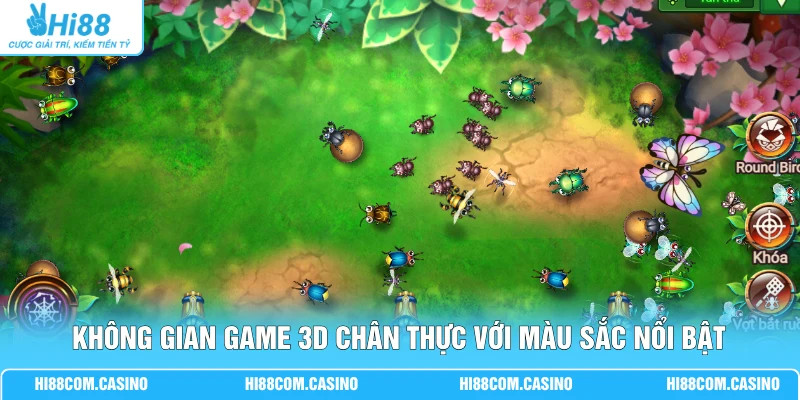 Không gian game 3D chân thực với màu sắc nổi bật