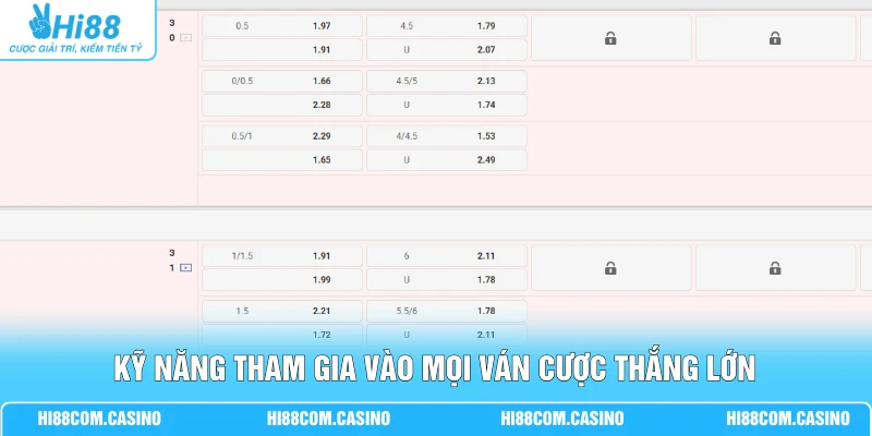 Kỹ năng tham gia vào mọi ván cược thắng lớn