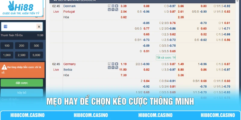 Mẹo hay để chọn kèo cược thông minh