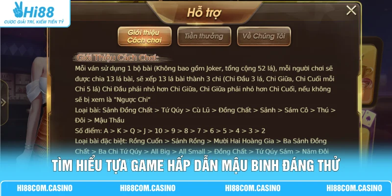 Tìm hiểu tựa game hấp dẫn mậu binh đáng thử